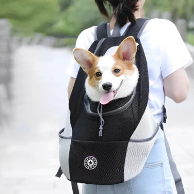 Sac à dos chien BackPackDog femme blanc noir chien