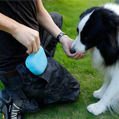 Sac à friandises pour chien CandyBag bleu blanc noir chien