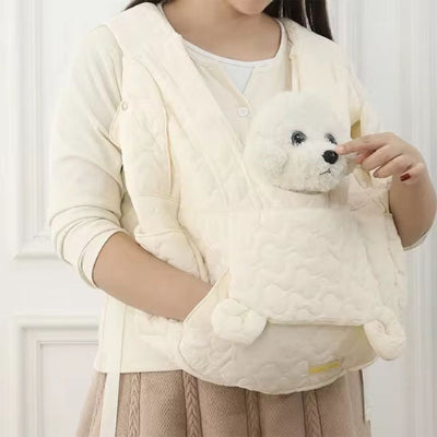 Sac de transport chien DogBike blanc cou chien