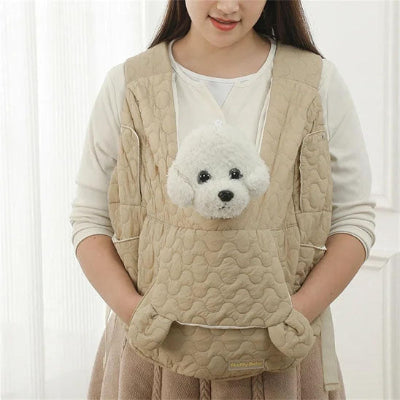 Sac de transport chien DogBike kaki blanc cou chien