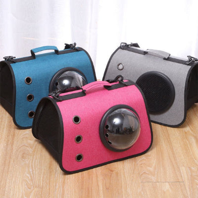 Sac de transport pour chien BagDog gris bleu rose chien
