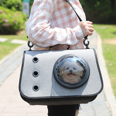 Sac de transport pour chien BagDog gris personne chien