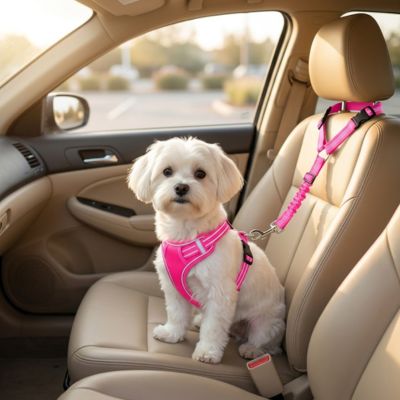 Sécurité chien ConvenienceProtection rose assis blanc chien