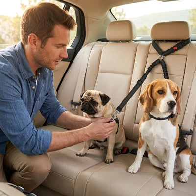 Sécurité chien OptimalComfort noir homme attache chien