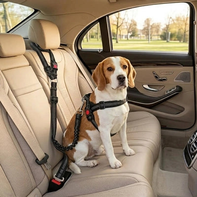 Sécurité chien TopNotchComfort noir assis brun blanc chien