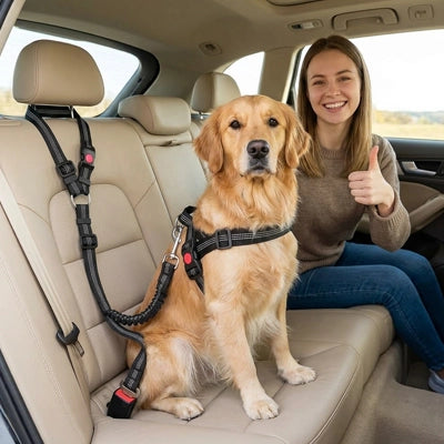 Sécurité chien TopNotchComfort noir assis brun chien