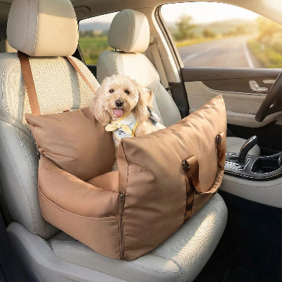 Siège auto chien DogSeat brun beige chien