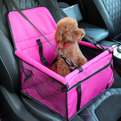 Siège auto chien ProtectionComfort rose assis brun chien