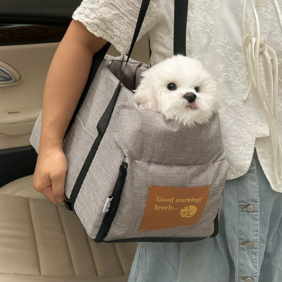 Siège auto chien ReliableComfort gris balades blanc chien
