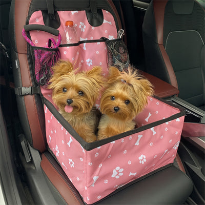 Siège auto chien SafelyComfortable rose assis deux chiens