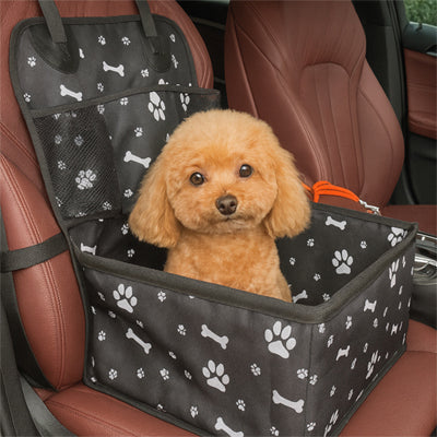 Siège auto chien SafetyAndComfort noir brun assis chien