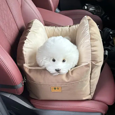 Siège auto pour chien Comfortable brun, coucher, blanc chien
