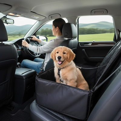 Siège auto pour chien Comforts noir assis brun conducteur chien