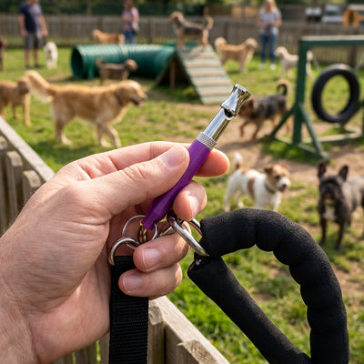 Sifflet ultrason pour chien TheEffective violet marche chien