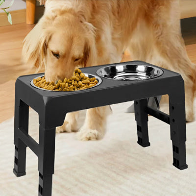 Support gamelle chien BowlSupport brun debout chien