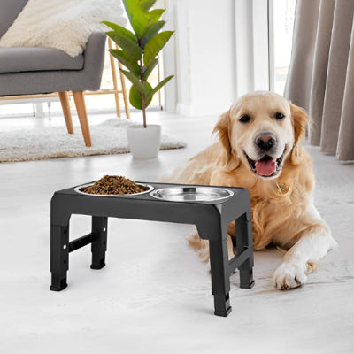 Support gamelle chien BowlSupport coucher brun chien