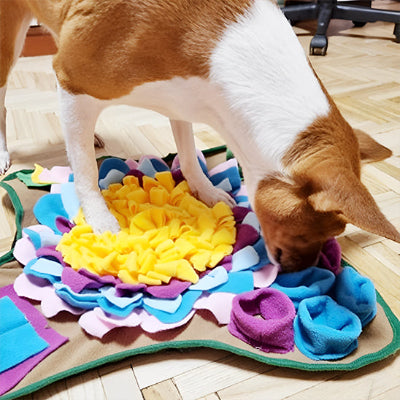 Tapis de fouille Excavation brun blanc, renifler chien