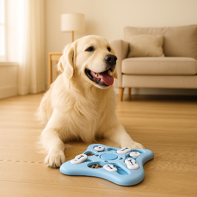 Tapis de fouille MatsForSearch bleu coucher chien