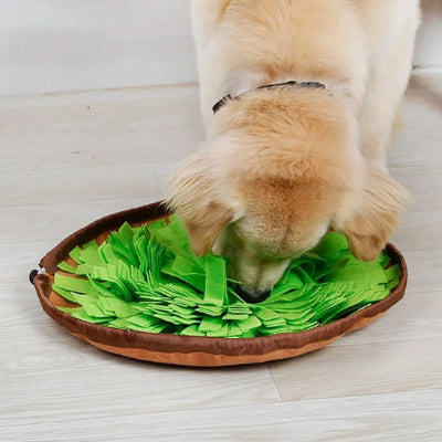 Tapis de fouille chien DogMat crème mange chien
