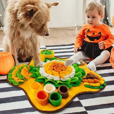 Tapis de fouille chien DogSearch orange brun enfant chien