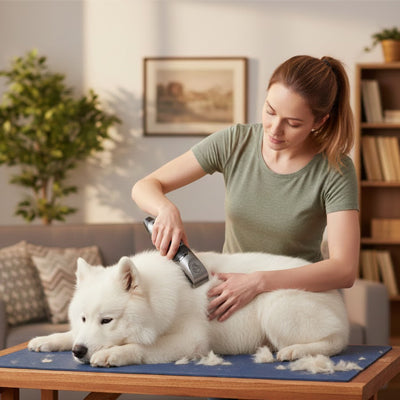 Tondeuse chien TheProfessional gris, coucher, blanc chien