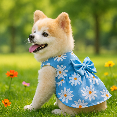 Vêtement pour chien DOGTHES bleu marguerite brun chien