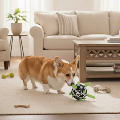 Balle pour chien PetToyLarge noir arrêté brun chien