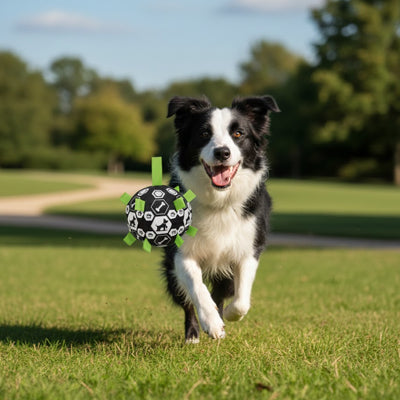Balle pour chien PetToyLarge noir courir, blanc, noir chien