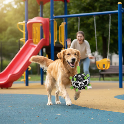 Balle pour chien PetToyLarge noir marche brun chien