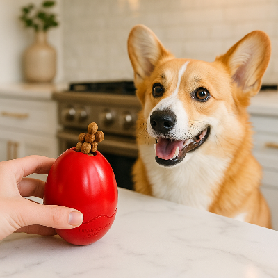 Balle pour chien chewy rouge table chien
