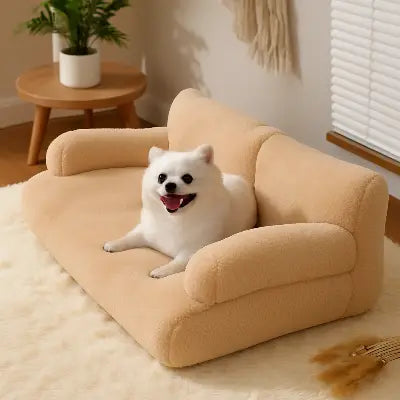 Canapé pour chien CanaTheDog kaki coucher blanc chien