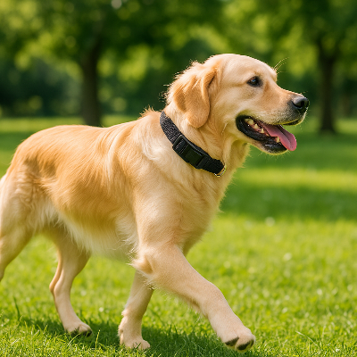Collier lumineux chien LightUp noir marché brun chien