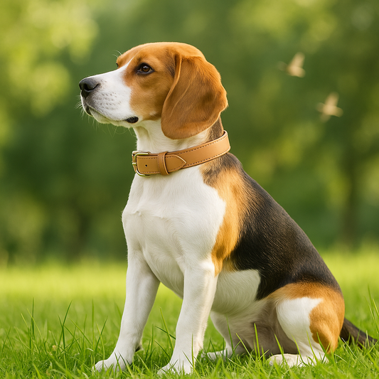 collier-pour-chien-dogcollars-marron-clair-assis-chien