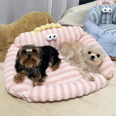 Coussin chien déhoussable DogCover rose deux chiens