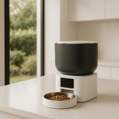 Distributeur automatique croquettes peder comptoir blanc