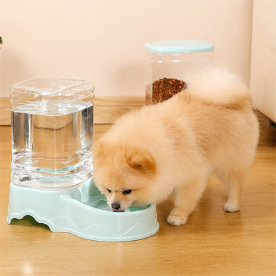 Distributeur croquette chien automa brun, bleu chien