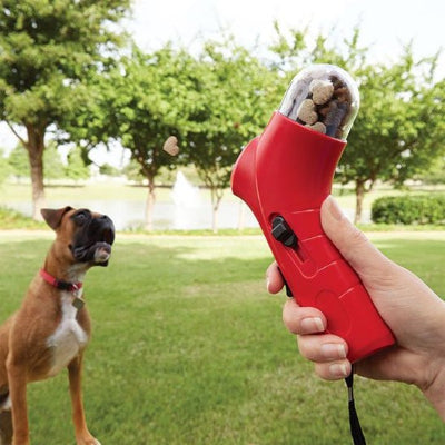 Distributeur de croquettes kibbledis chien rouge