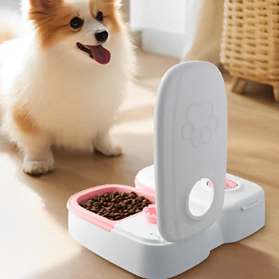 Distributeur de croquettes petfood rose chien