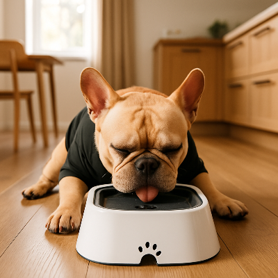 Gamelle anti éclaboussure proofbowl boire coucher chien