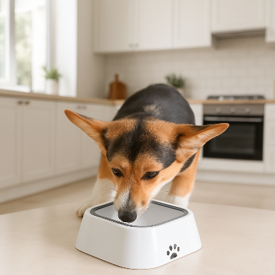 Gamelle anti éclaboussure proofbowl boire debout noir chien