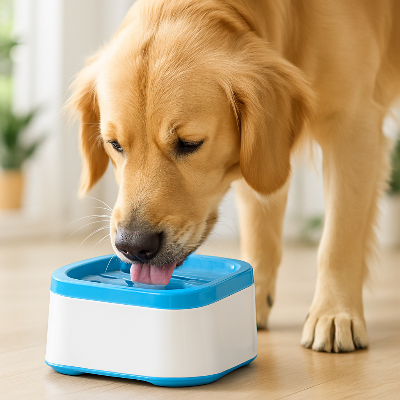 Gamelle anti éclaboussure splashproof bleu, brun, chien