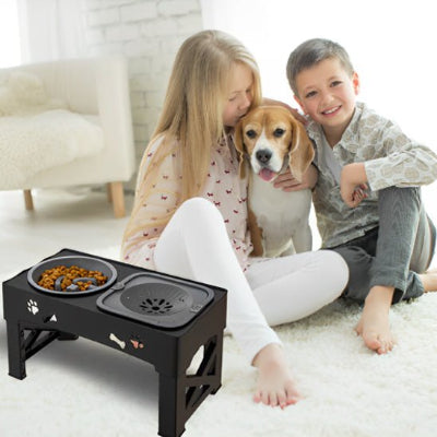 Gamelle chien foodbowl noir deux chiens