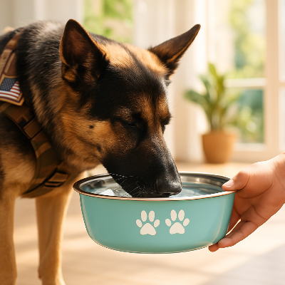 Gamelle pour chien dogbowl eau debout noir chien