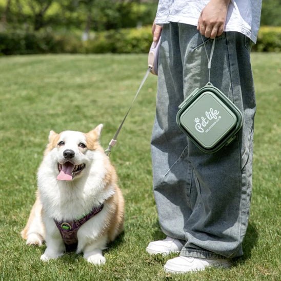 gamelle-pour-chien-dogdish-assis-maitre-chien