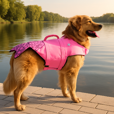 Gilet de sauvetage chien dogjacket brun, rouge debout chien