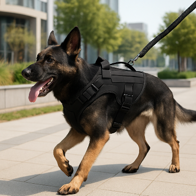 Harnais chien anti traction HarnaisJames noir courir chien