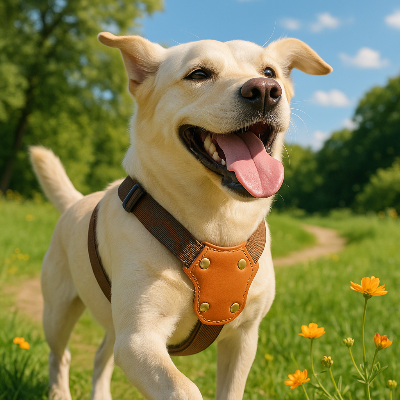Harnais chien DogCar brun, blanc courir chien