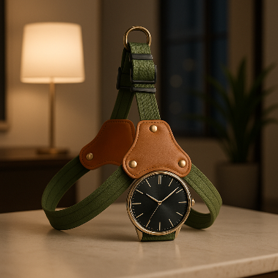 Harnais chien DogCar vert table chien