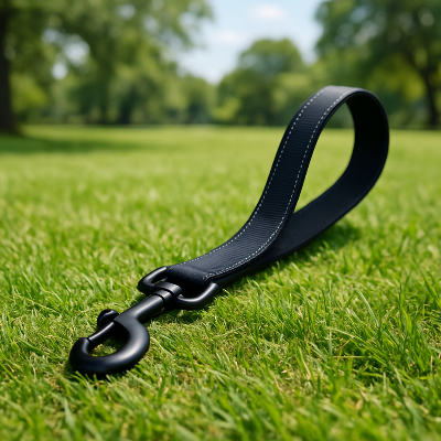Laisse chien Robus noir gazon chien