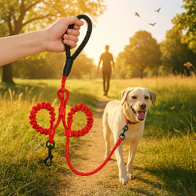 Laisses pour chien ZoeLeash rouge un chien